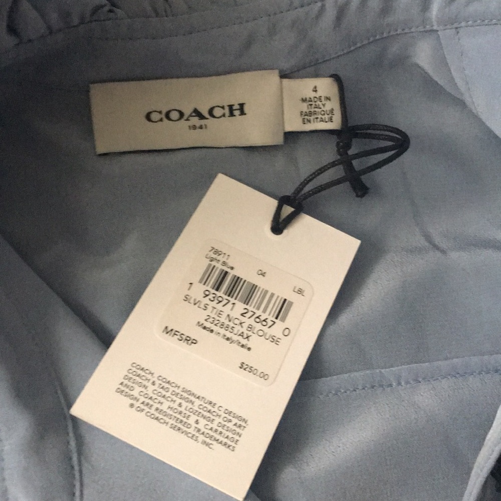 Coach Tie Neck Sleeveless Ruffle Blouse - Picture 7 of 8